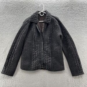 Beverly Hills Leather Club Jacket Women XL Black Reversible Crinkle Italy Travel